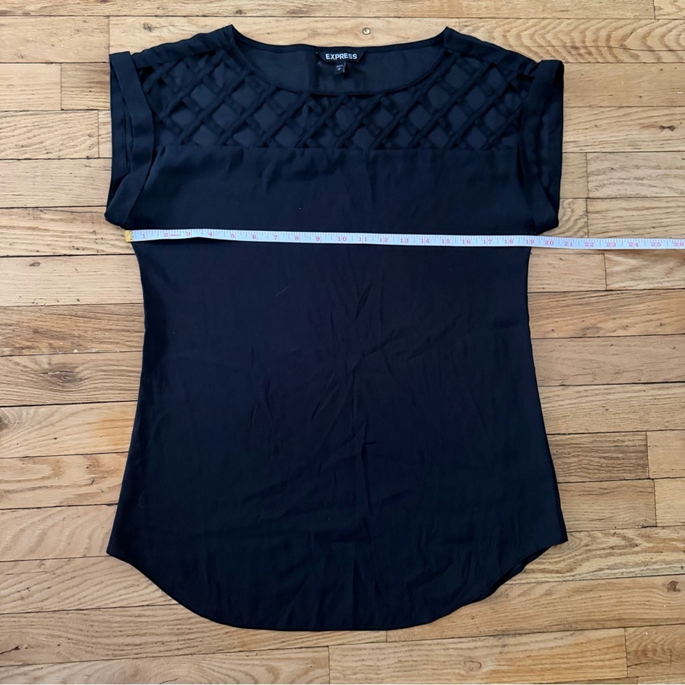 Black Blouse with Interlacing/Cutouts from Express - Picture 4 of 5